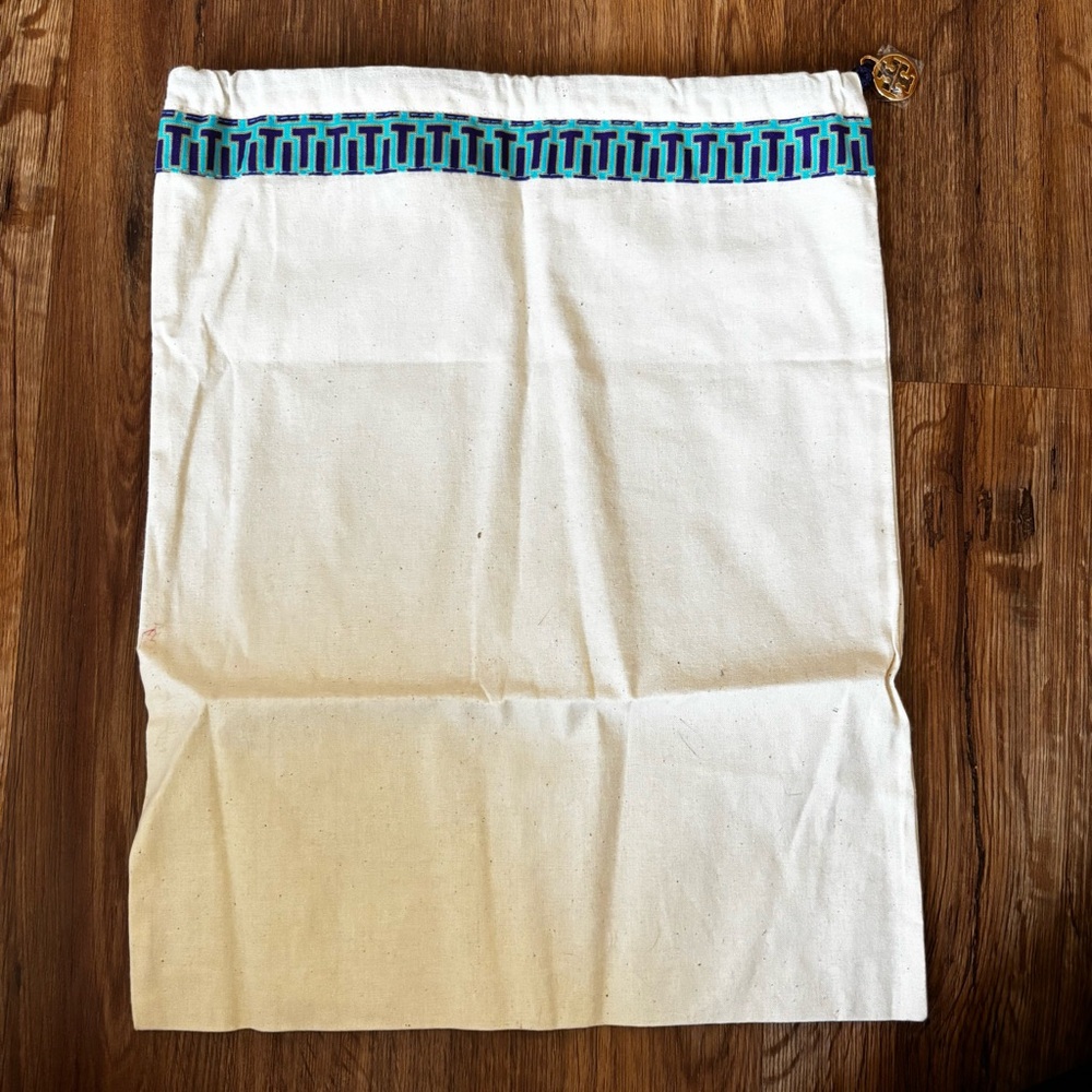 NEW Tory Burch Cream and Blue Storage Dust Bag